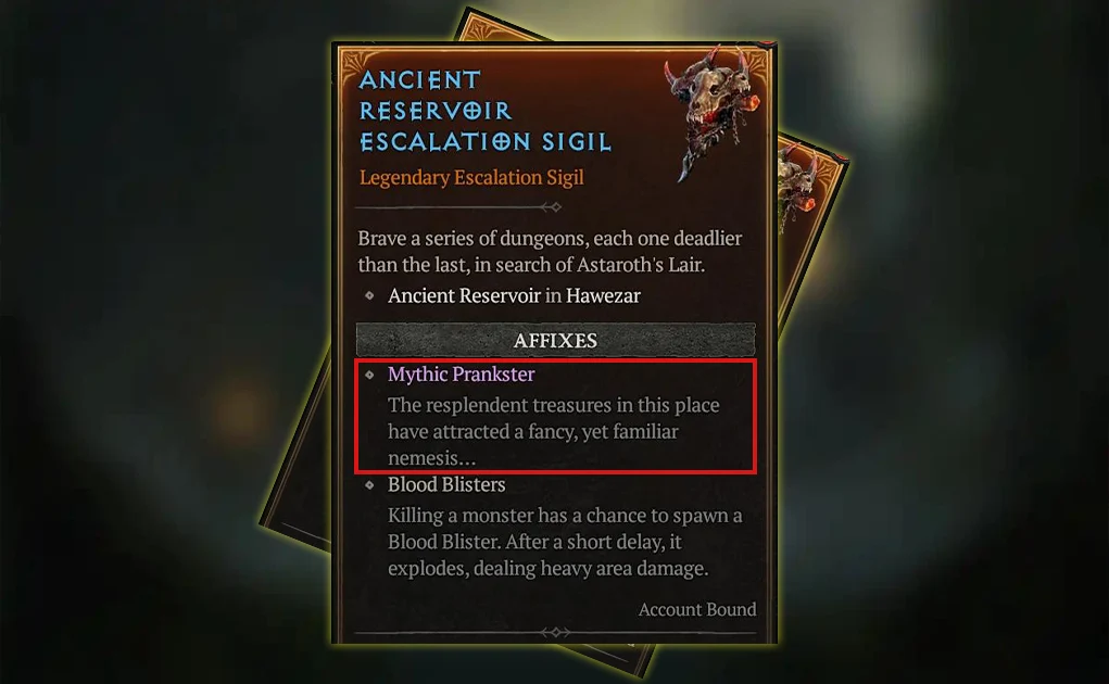 Diablo 4 Season 11 Mythic Prankster Sigil Guide